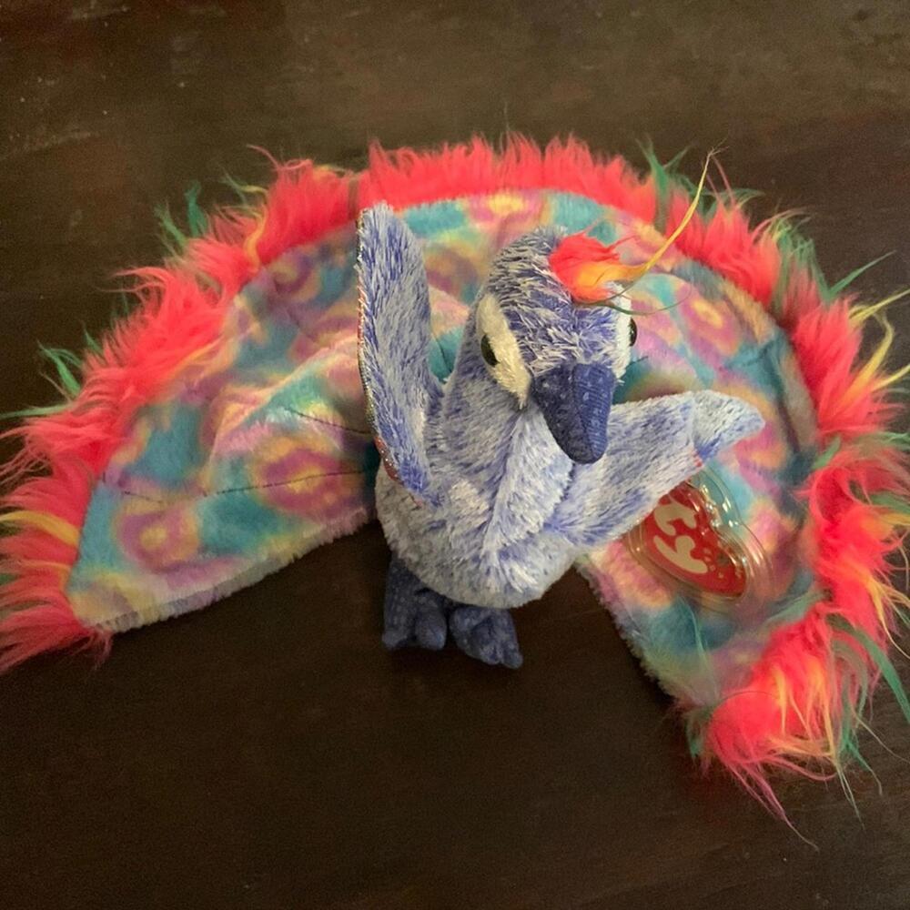 đFlashy the Peacock TY beanie baby DOB 12/30/2000 - Picture 6 of 15